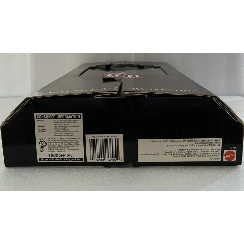 Disney Collector Edition Cruella De Vil Barbie Doll 101‎ Dalmations 1996 Mattel